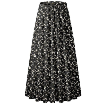 Women's Floral High-Waist A-Line Maxi Skirt