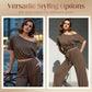 👚 51% RABATT! 🌸 "Soft-Touch" Lounge-Set – Asymmetrisches Off-Shoulder Top & Weite Hose, Bequem & Perfekt Für Entspannte Tage Zuhause 💃