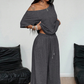 👚 51% RABATT! 🌸 "Soft-Touch" Lounge-Set – Asymmetrisches Off-Shoulder Top & Weite Hose, Bequem & Perfekt Für Entspannte Tage Zuhause 💃