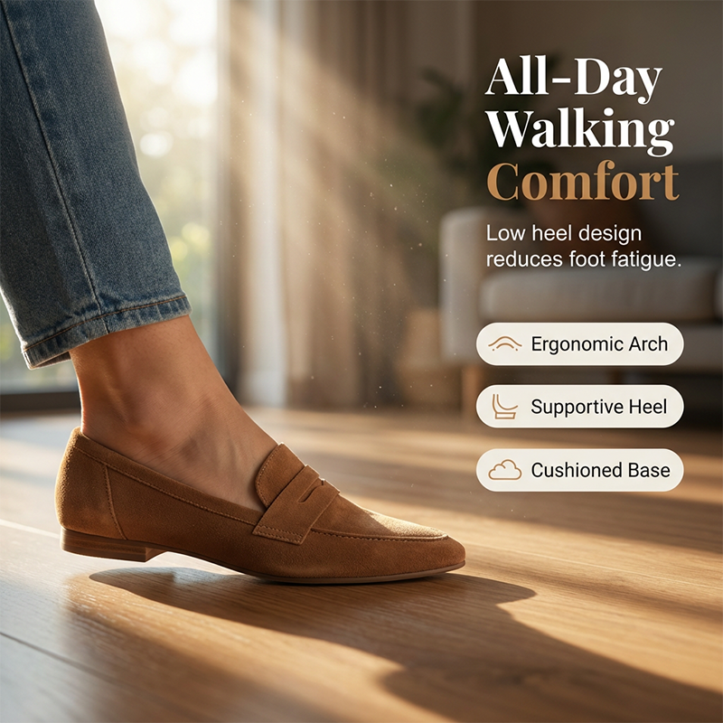 🌞Frühlingserwachen: 50% Rabatt!🪄Luxuriöse Damen-Loafer mit spitzen Zehen – Klassische Flats im Wildleder-Look – Bequeme Passform
