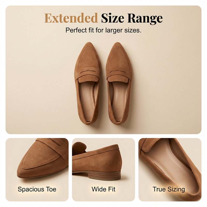 🌞Frühlingserwachen: 50% Rabatt!🪄Luxuriöse Damen-Loafer mit spitzen Zehen – Klassische Flats im Wildleder-Look – Bequeme Passform