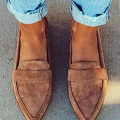 🌞Frühlingserwachen: 50% Rabatt!🪄Luxuriöse Damen-Loafer mit spitzen Zehen – Klassische Flats im Wildleder-Look – Bequeme Passform