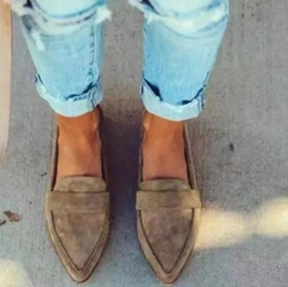 🌞Frühlingserwachen: 50% Rabatt!🪄Luxuriöse Damen-Loafer mit spitzen Zehen – Klassische Flats im Wildleder-Look – Bequeme Passform