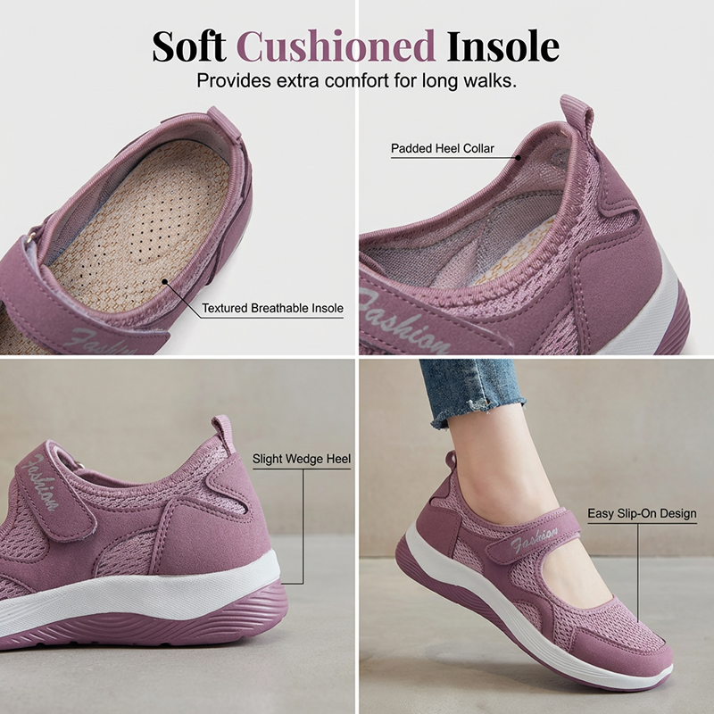 Leichte, lässige Damen-Flachschuhe aus Mesh
