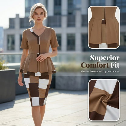 👗 50% RABATT! 🎨 Color-Block Bleistiftrock & Top Set – Figurbetont, stilvoll & perfekt für Büro, Dinner oder besondere Anlässe – vielseitig combo 🔥