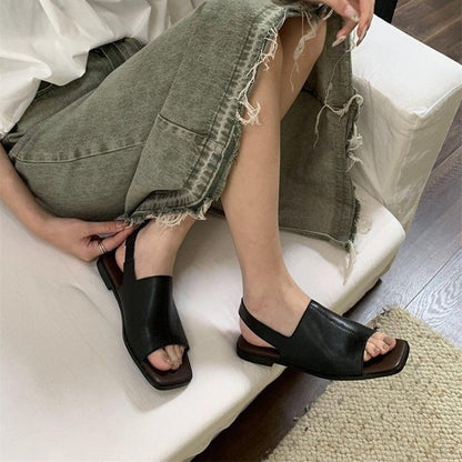 👡 LIMITED-TIME 50% RABATT! ✨ Damen Retro-Slingback-Sandalen – Eckige Zehe, Komfort, 3 Farben 🥿