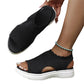 👡Damen Plateau-Sandalen aus atmungsaktivem Strickgewebe – Schlupf-Slipper mit dämpfender Sohle für Sommer, Alltag & Spaziergang