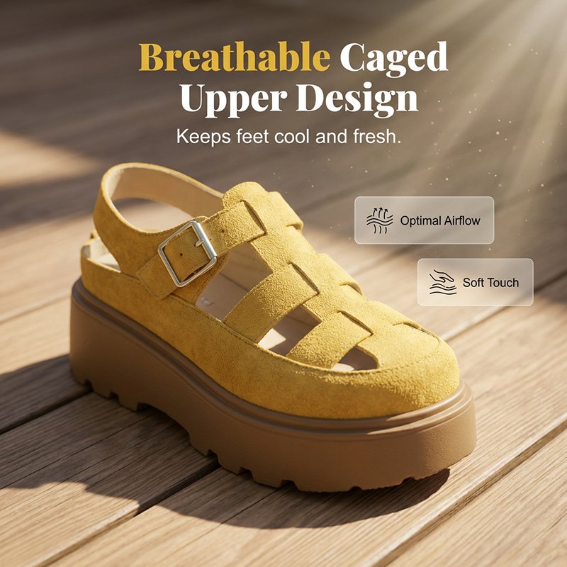👡 ✨ Damens Plateau-Sandalen mit dicker Sohle – Bequem, stylisch & perfekt für den Sommer ☀️