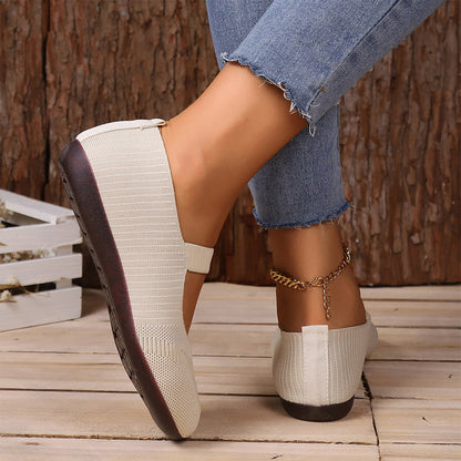 👟🌬️ Atmungsaktive Strickballerinas für Damen – Weich und atmungsaktiv, auch nach langen Spaziergängen bequem – Zahlung per Nachnahme ✅