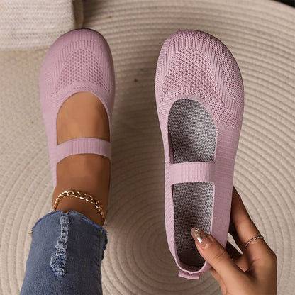 👟🌬️ Atmungsaktive Strickballerinas für Damen – Weich und atmungsaktiv, auch nach langen Spaziergängen bequem – Zahlung per Nachnahme ✅