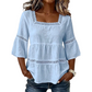 ✨JETZT 50 % RABATT! ✨Elegante Sommerbluse mit eckigem Ausschnitt