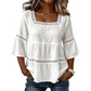 ✨JETZT 50 % RABATT! ✨Elegante Sommerbluse mit eckigem Ausschnitt