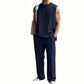 Herren-Rippstrick-Set: Ärmelloses Tanktop & Hose (2-teilig)