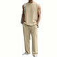 Herren-Rippstrick-Set: Ärmelloses Tanktop & Hose (2-teilig)