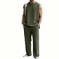 Herren-Rippstrick-Set: Ärmelloses Tanktop & Hose (2-teilig)