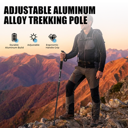 🥾 Verstellbarer Trekkingstock aus Aluminiumlegierung – leicht, stabil & langlebig – perfekt für Wandern, Trekking & Outdoor-Abenteuer