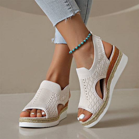 📢📢 Alle tragen es – noch nicht? Jetzt 50%! Atmungsaktive Plateau-Sandalen für Damen im Freizeitstil
