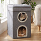 Foldable Multi-Level Cat Condo with Scratching Pad