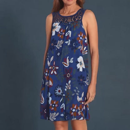 🌺Modisches, ärmelloses Damenkleid mit Aufdruck