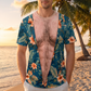 Lustiges Herren-T-Shirt mit 3D-Druck und behaarter Brust