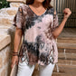 Damen Lässiges V-Ausschnitt Kurzarm T-Shirt
