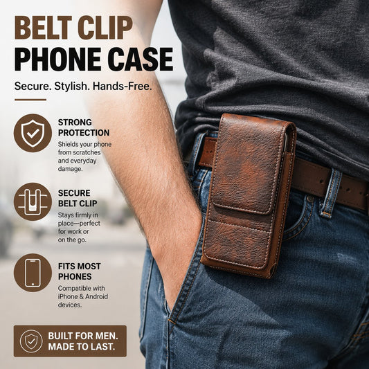 ⚡ Großer Rabatt | Gürteltasche für Smartphones 📱 Mehrfach-Tasche aus Leder mit Kartenfach