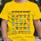 🔥🎁Neu 50% RABATT🔥Kinder-T-Shirt mit Dinosaurier- und Alphabet-Print
