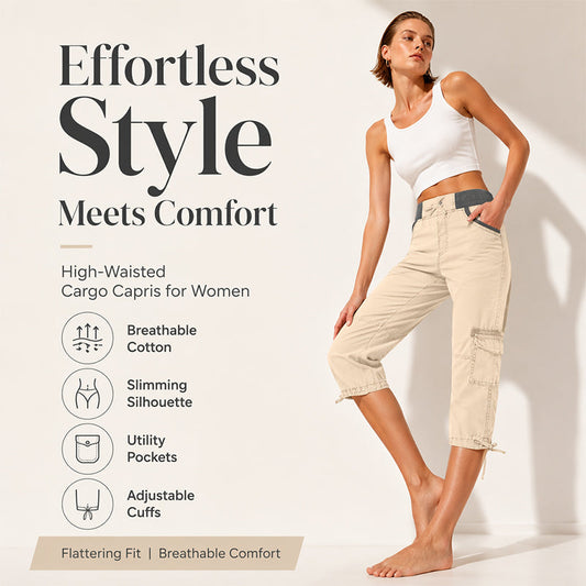 👖Capri-Cargo-Hose mit hoher Taille für Damen
