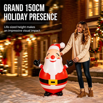 ⏳️Nur für begrenzte Zeit – 50% Rabatt！🔥Aufblasbarer Weihnachtsmann-Becher (150 cm) mit LED-Beleuchtung – Weihnachtsdekoration für den Außenbereich