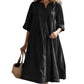⏰ZEITLICH BEGRENZTES ANGEBOT🔥 Oversized A-Linien-Midikleid für Damen mit Taschen