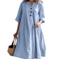 ⏰ZEITLICH BEGRENZTES ANGEBOT🔥 Oversized A-Linien-Midikleid für Damen mit Taschen