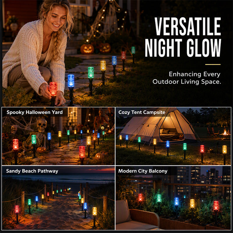 Solarbetriebene Kristall-Wegbeleuchtung mit Erdspieß – 10/20/30/40 LEDs, wetterfest IP54