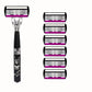 🪒 6-Blade Manual Razor Set – Smooth Shave With a Balanced Metal Handle ✨