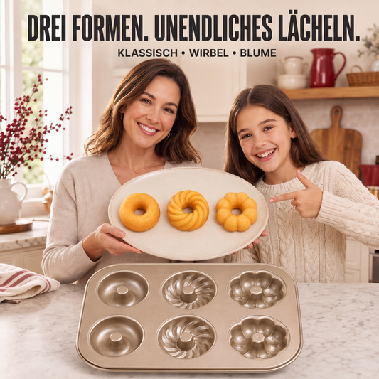 Antihaftbeschichtete Mini-Gugelhupfform mit mehreren Kavitäten