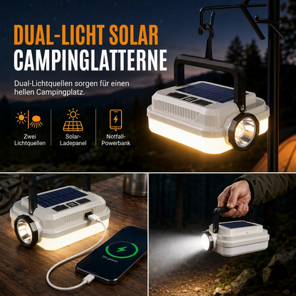 📢📢50% RABATT !!⏰Solar wiederaufladbare LED-Campinglampe, multifunktionale Handarbeitsleuchte mit langer Akkulaufzeit für Outdoor-Notfälle