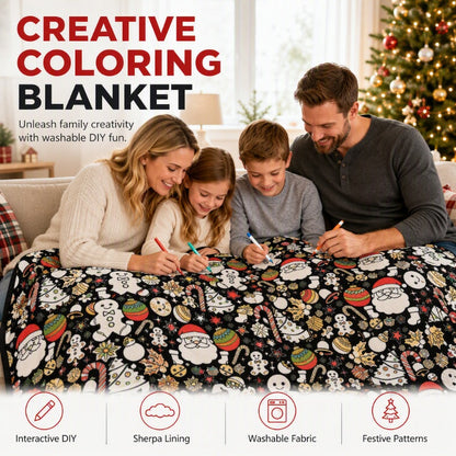 🎅Early Christmas Gift 50% OFF🎄🎨Family DIY Coloring Blanket for All Ages🎁Perfect Gift For Family & Friends