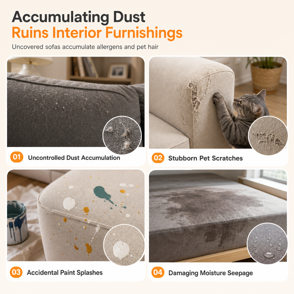 Elastische Staubschutz-Abdeckung für Bett & Sofa, verschiedene Größen