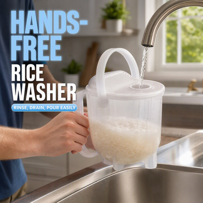 📢📢 JETZT 50 % RABATT!! ⏰2-in-1 Reiswascher und Abtropfkorb – Küchen-Sieb für Reis, Getreide und kleine Lebensmittel