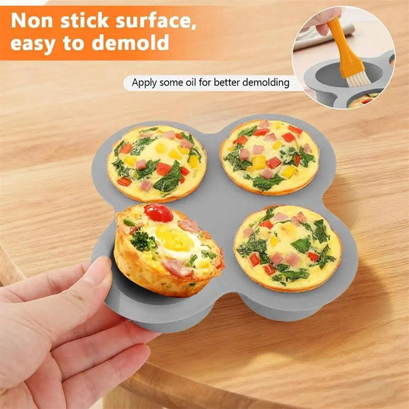 Silikon-Backform mit 4 Mulden für Kuchen, Muffins und Snacks
