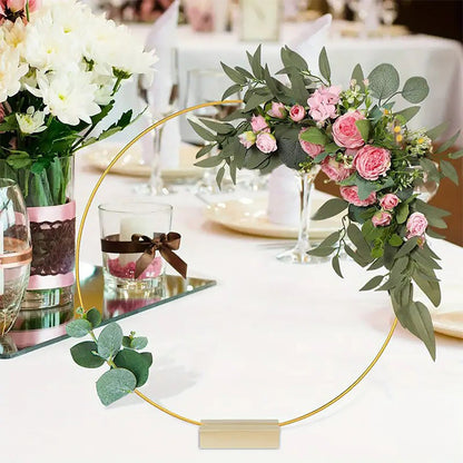 🌸 50% RABATT! ✨ Goldener Deko-Ring – Mit Holzständer & elegant ✨