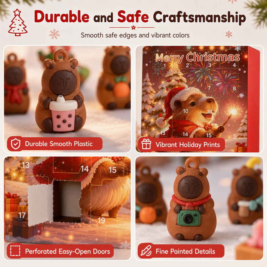 Capybara Weihnachts-Adventskalender – 24 niedliche Überraschungsfiguren zum Sammeln