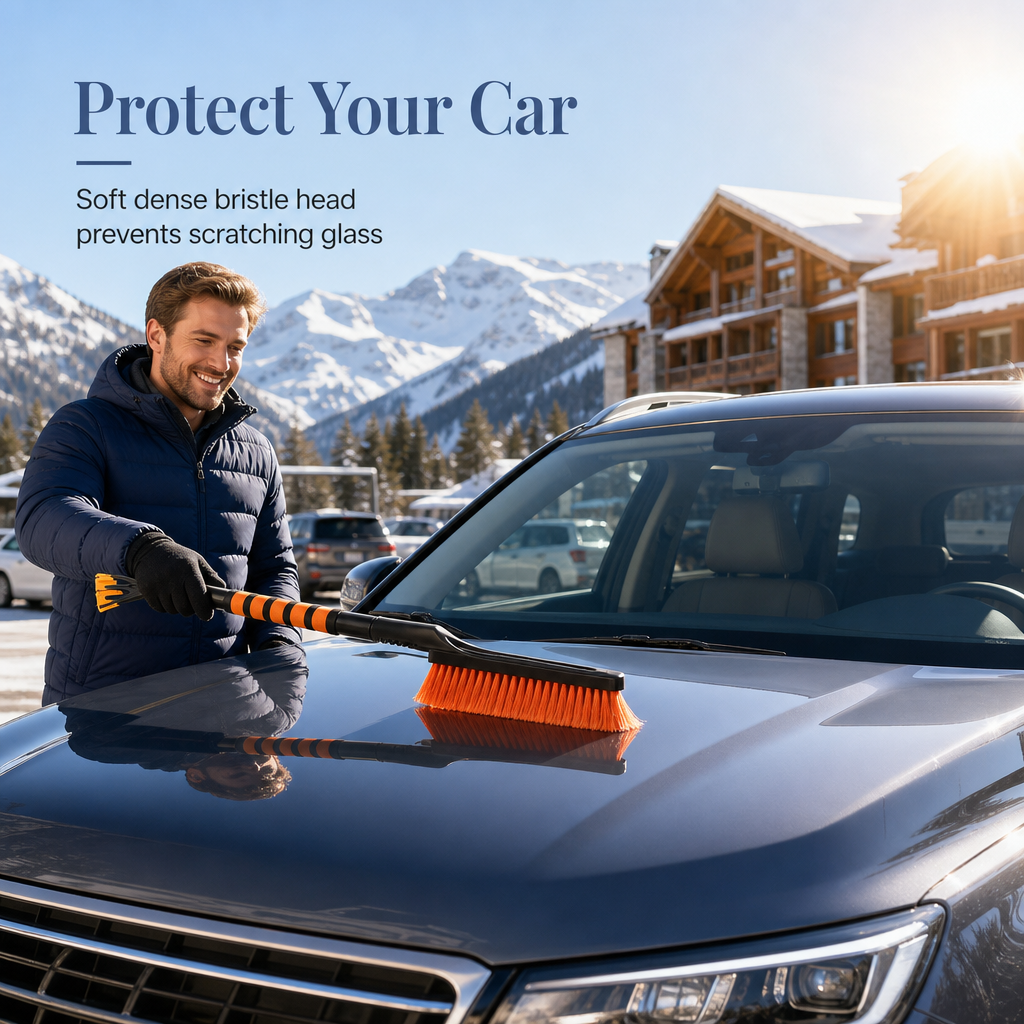 Ausziehbare Autoschneeschaufel mit Schneebürste und Schaber – Für effektive Winterreinigung
