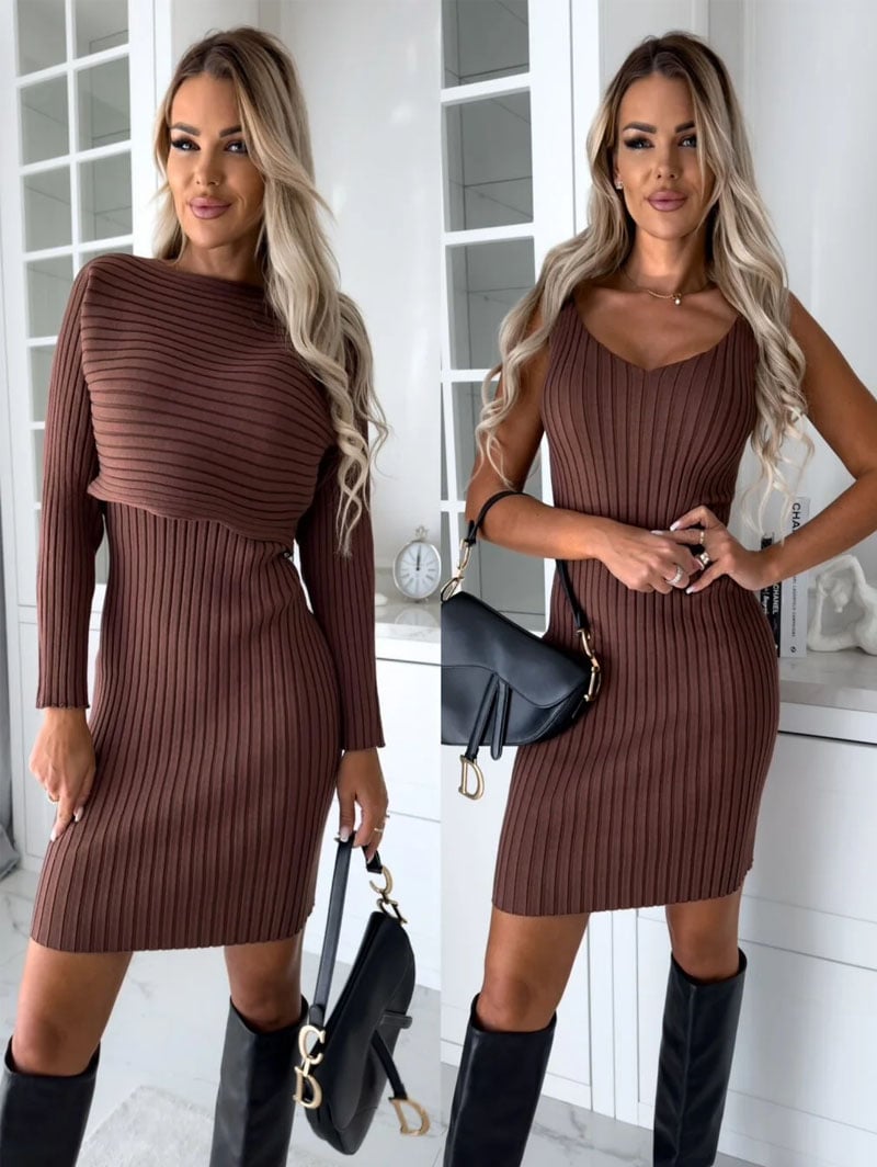 🔥Set aus Strickpullover und Cami-Kleid