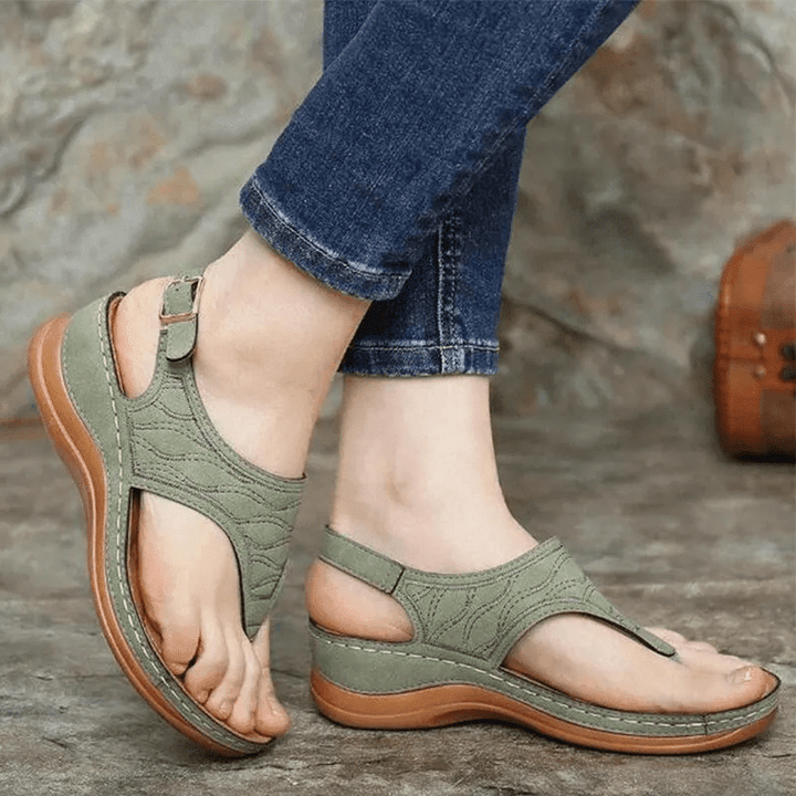 🔥Last Day Promotion 49% OFF🔥 Leather Orthopedic Arch Support Sandals Diabetic Walking Sandals