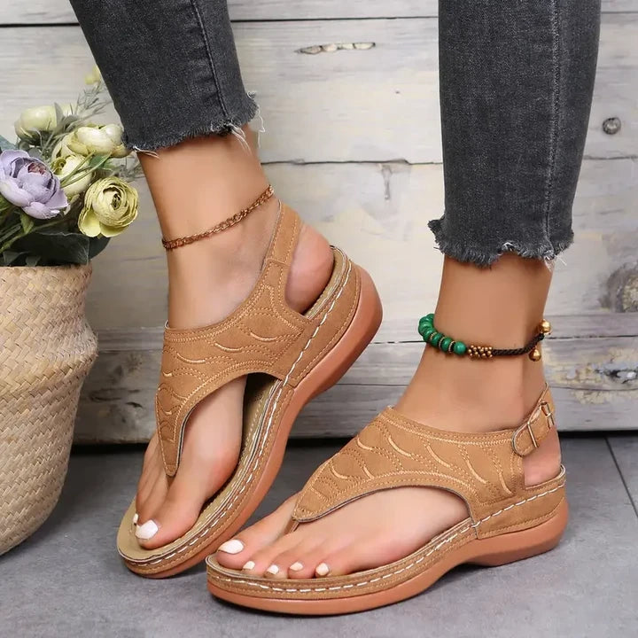 🔥Last Day Promotion 49% OFF🔥 Leather Orthopedic Arch Support Sandals Diabetic Walking Sandals
