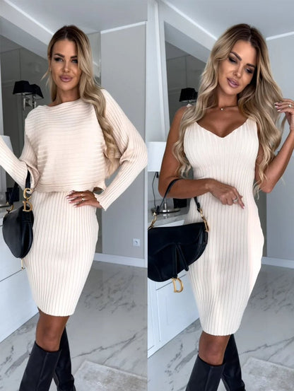 🔥Set aus Strickpullover und Cami-Kleid