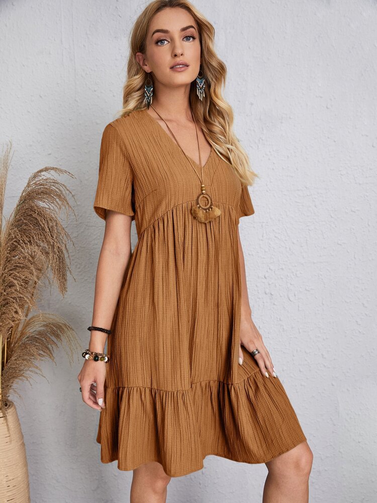 🔥GROßER SALE 49 % RABATT🔥🔥Loose lässige Krawatte Taille fließenden Kleid