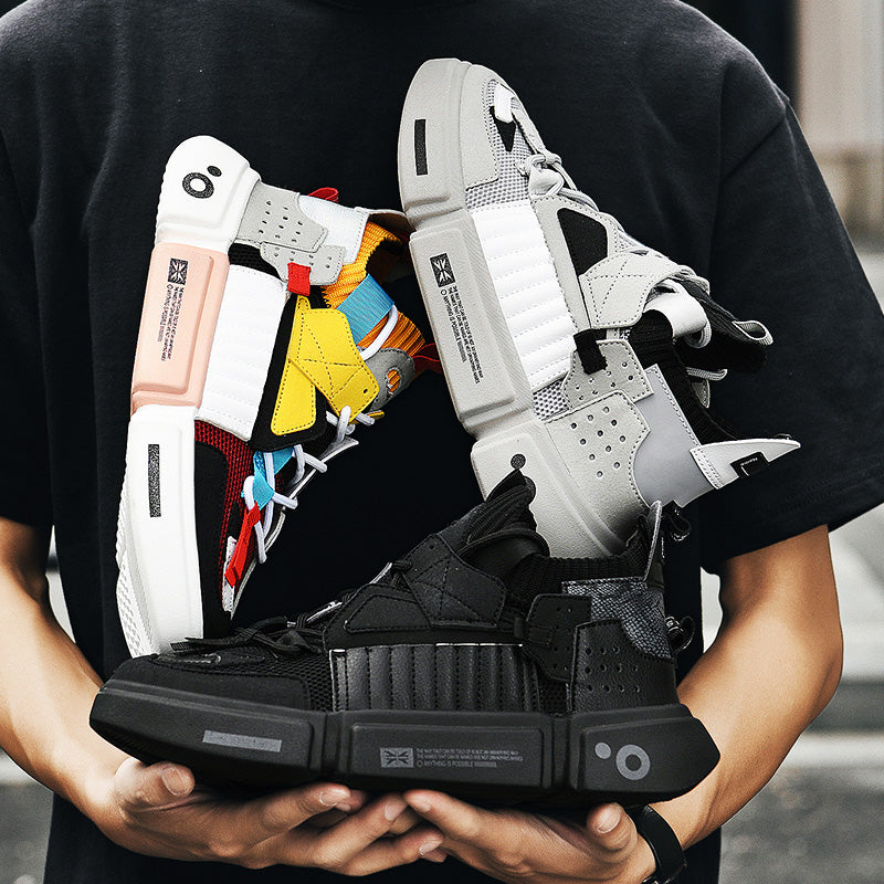 Color blocking streetwear sneaker for couple