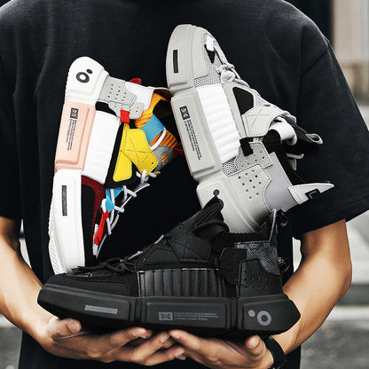 Color blocking streetwear sneaker for couple