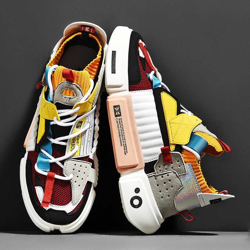 Color blocking streetwear sneaker for couple